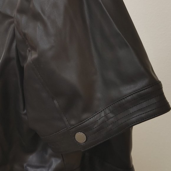 faux leather short sleeve jacket size 24W by SAACMIZRAHILIVE SPECIAL EDITION NWT - Picture 3 of 11
